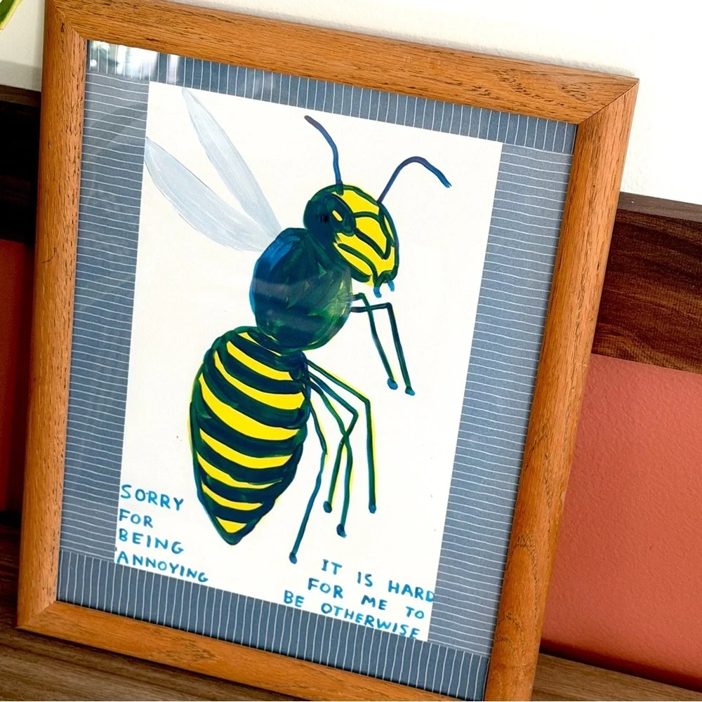 Sorry for Being Annoying Bee Canvas Art Print Framed David Shrigley Bumblebee